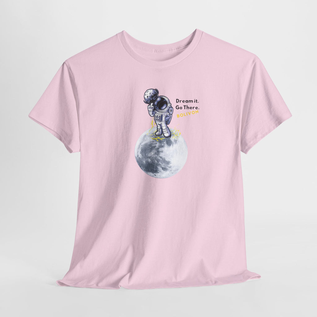 Astronaut on Moon T-Shirt — 'Dream it. Go there.' Space Graphic Tee | Premium Streetwear