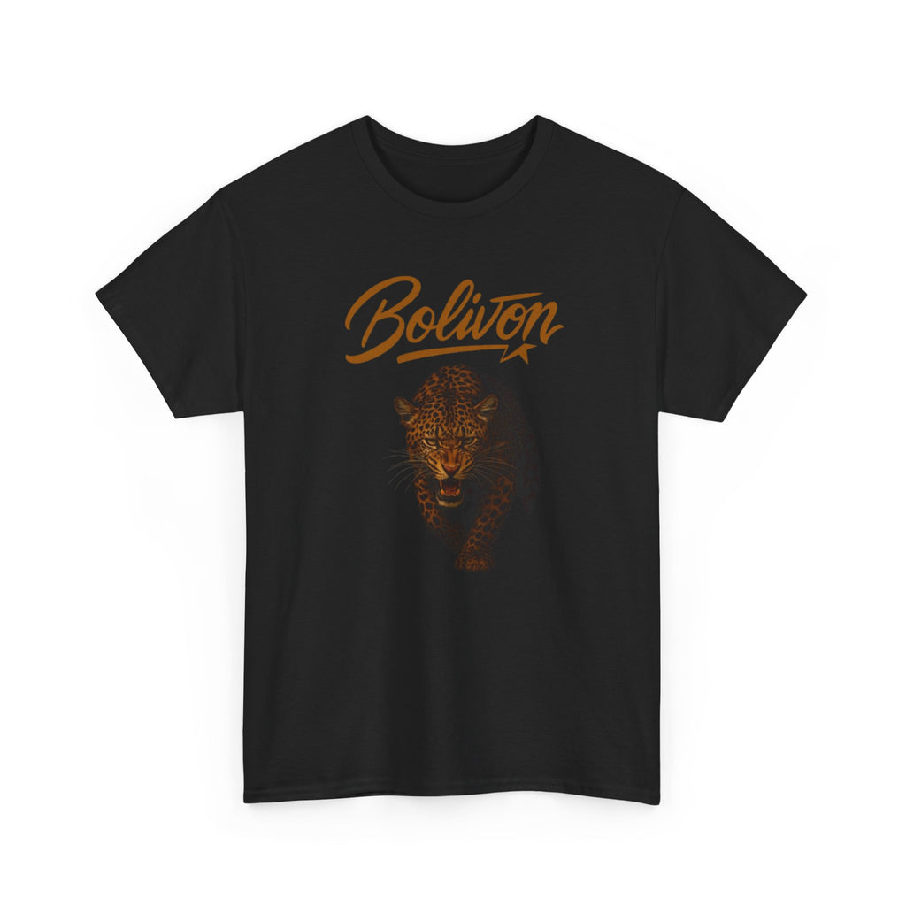 Bolivon Leopard Graphic Tee — Vintage Script Nature T-Shirt | Premium Streetwear