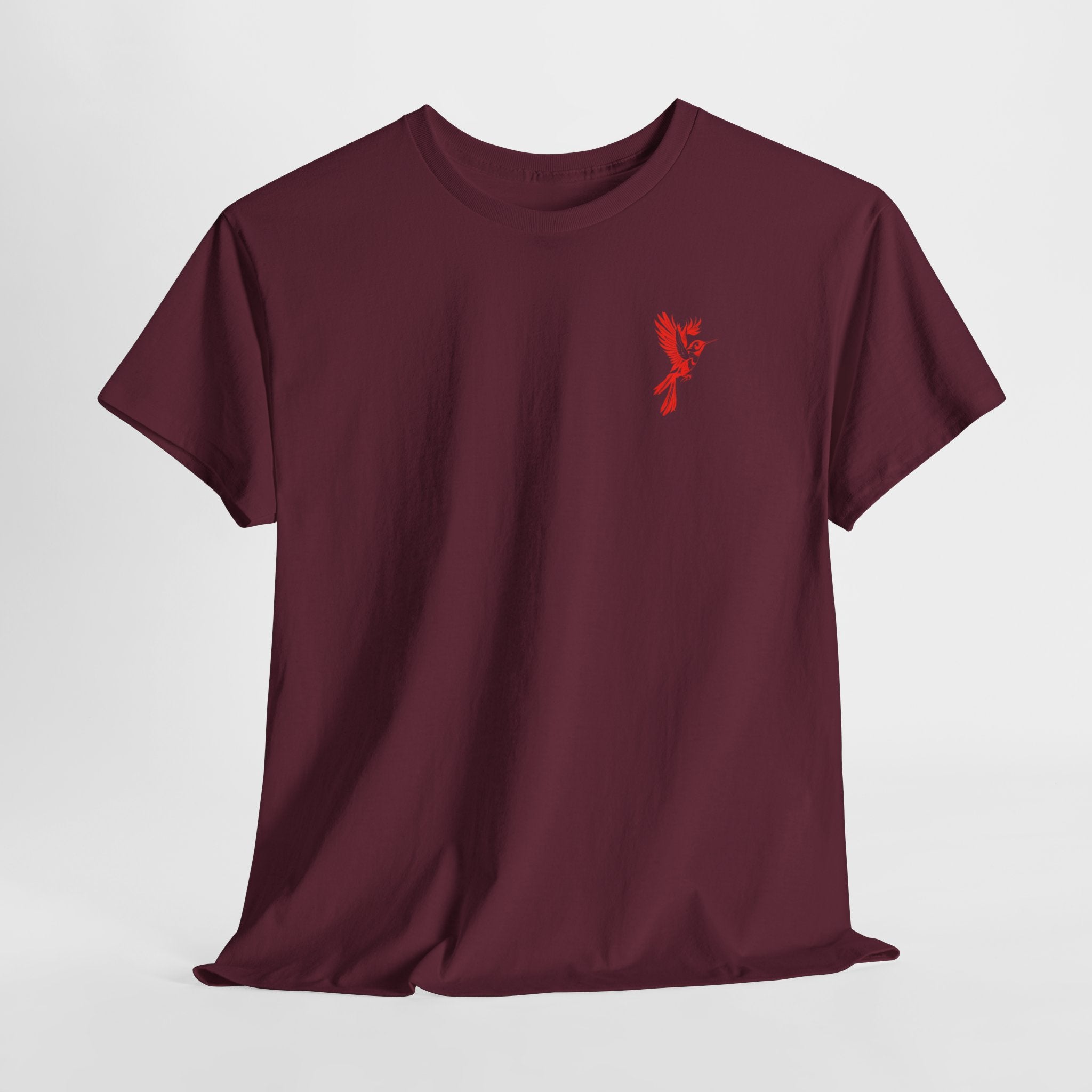 Ascend Red Dove T-Shirt — Minimal Chest Logo & Bold Back Print | Premium Streetwear