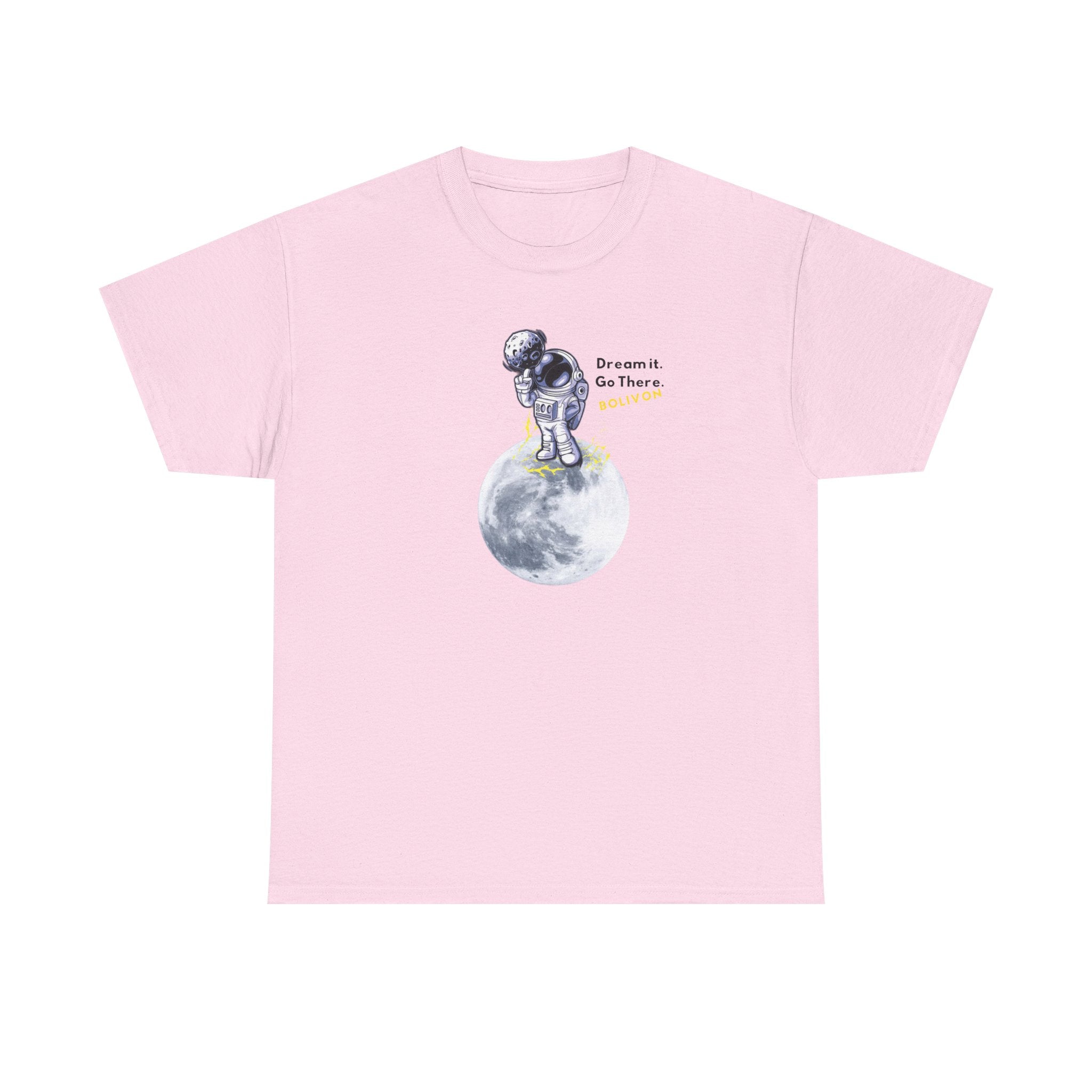 Astronaut on Moon T-Shirt — 'Dream it. Go there.' Space Graphic Tee | Premium Streetwear