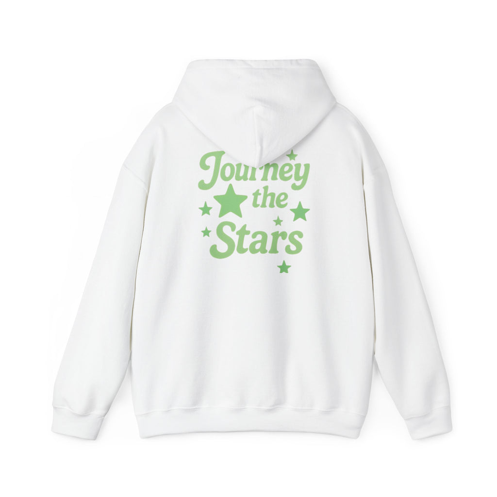 Journey the Stars Hoodie — Retro Green Star Graphic Hooded Sweatshirt | Premium Streetwear