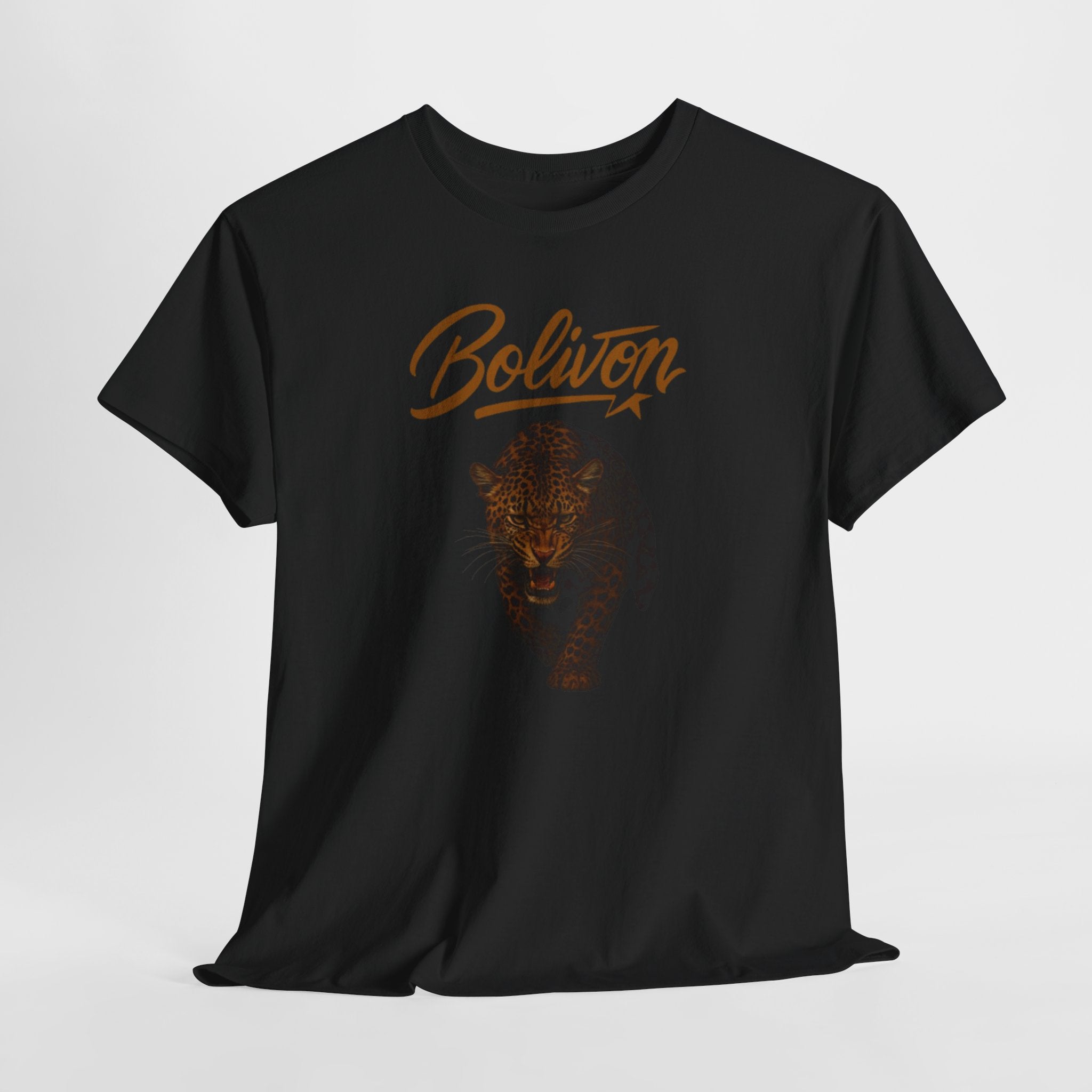 Bolivon Leopard Graphic Tee — Vintage Script Nature T-Shirt | Premium Streetwear