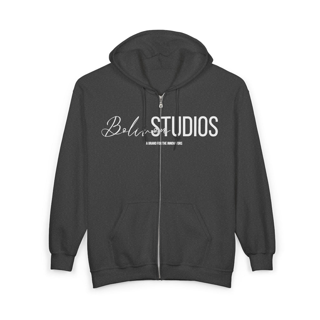 Bolivon Red Script Full-Zip Comfy Cotton Hoodie