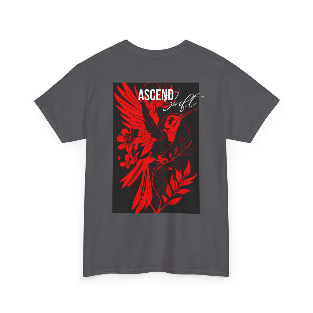 Ascend Red Dove T-Shirt — Minimal Chest Logo & Bold Back Print | Premium Streetwear