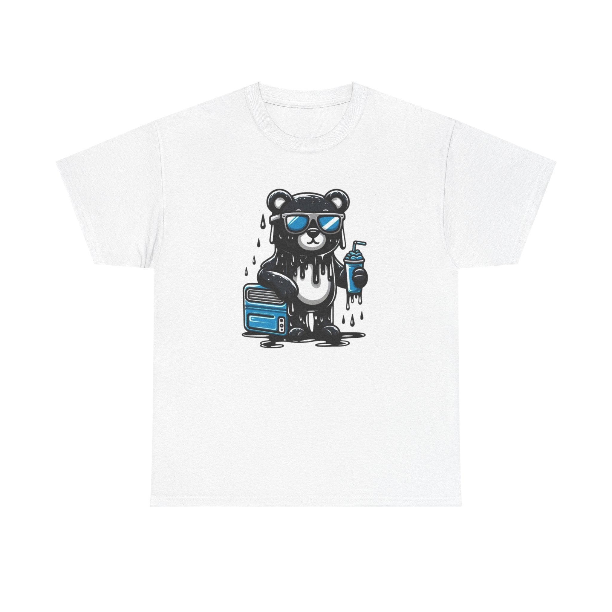 Cool Drip Bear T‑Shirt – Sunglasses Panda with Paint Can Graphic Tee Streetwear Style