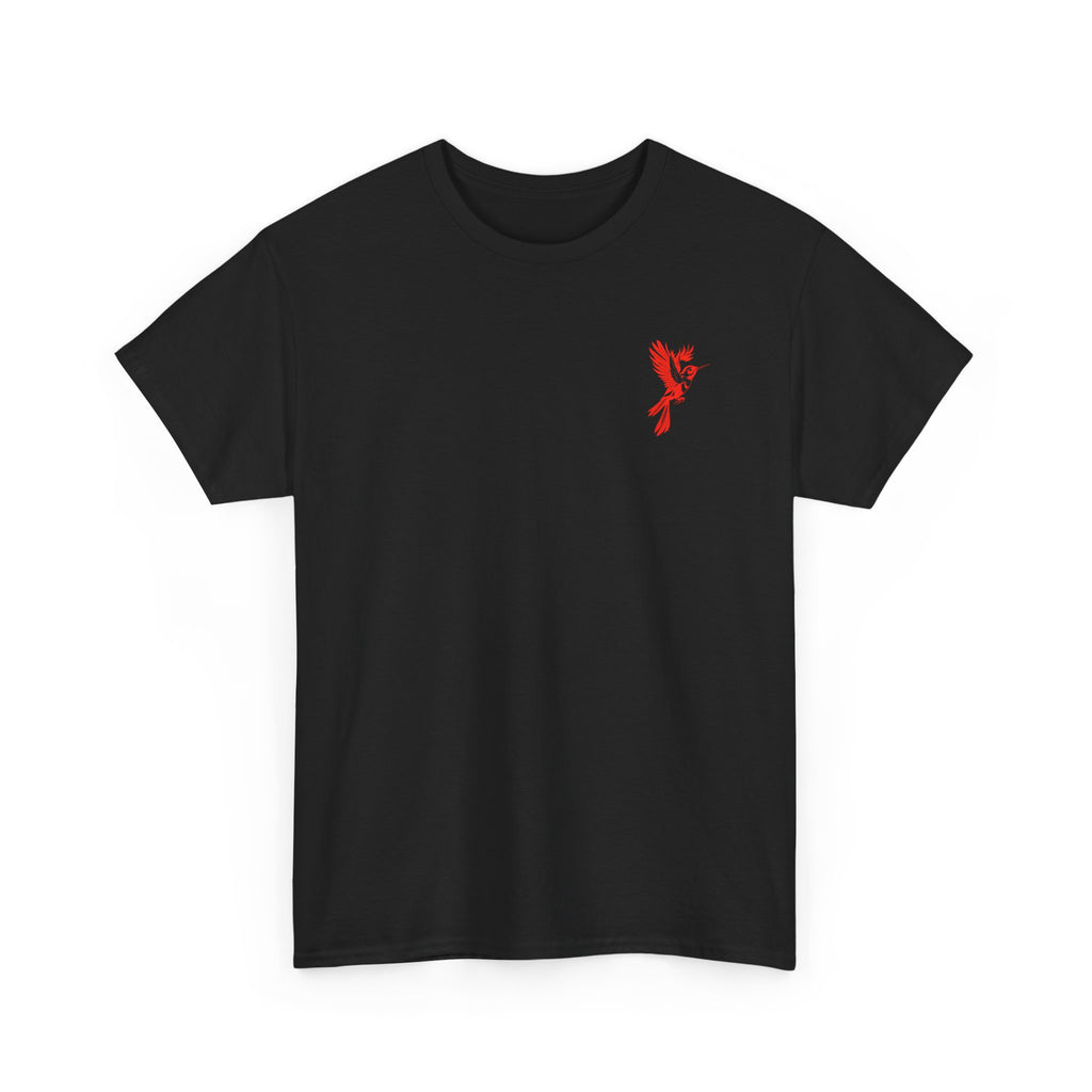 Ascend Red Dove T-Shirt — Minimal Chest Logo & Bold Back Print | Premium Streetwear