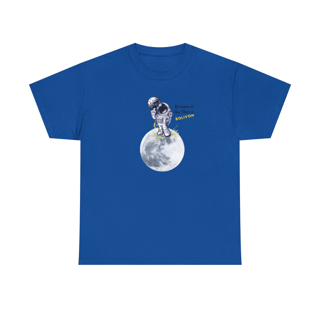 Astronaut on Moon T-Shirt — 'Dream it. Go there.' Space Graphic Tee | Premium Streetwear