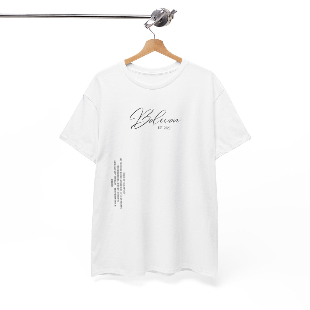 White Bolivon Designer Tee — Exclusive Minimal Graphic T-Shirt | Premium Streetwear