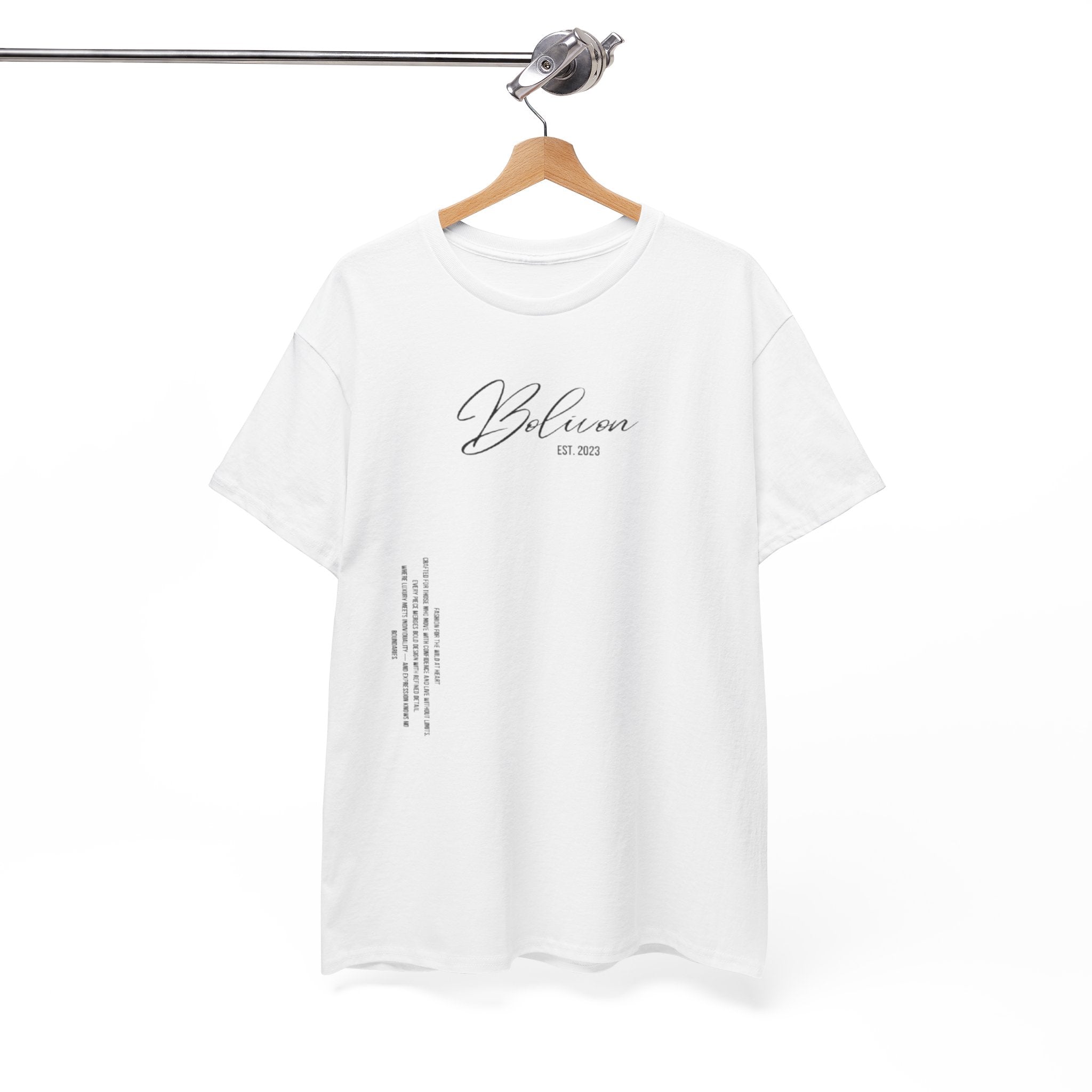 White Bolivon Designer Tee — Exclusive Minimal Graphic T-Shirt | Premium Streetwear
