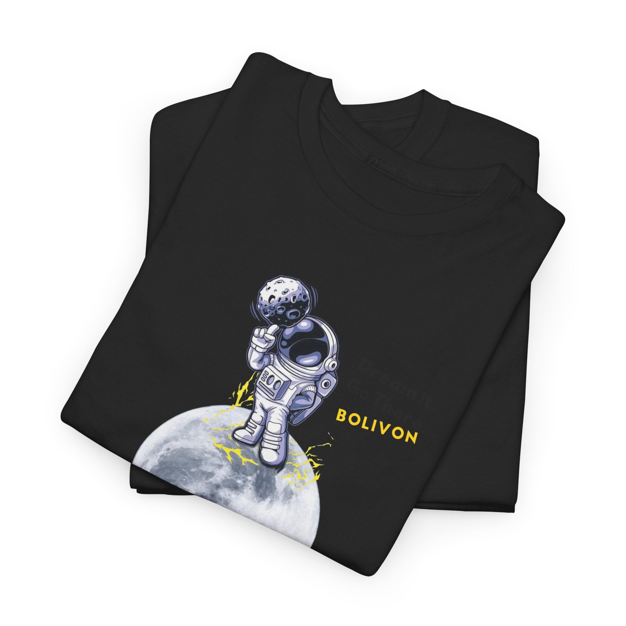 Astronaut on Moon T-Shirt — 'Dream it. Go there.' Space Graphic Tee | Premium Streetwear