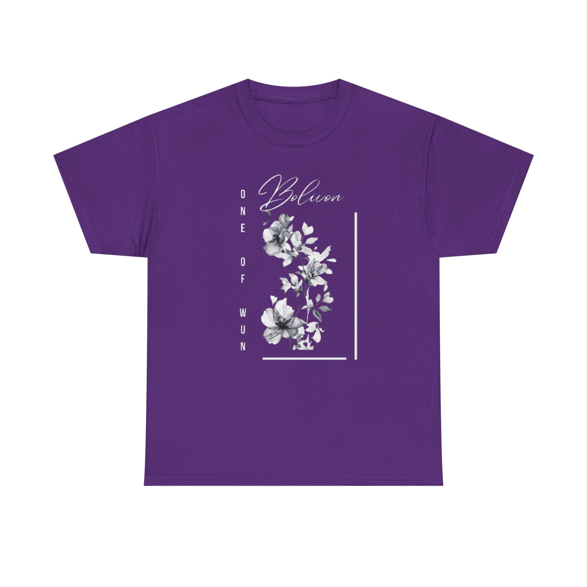Bolivon Exclusive Floral Serenity Tee — Monochrome Botanical Graphic T-Shirt