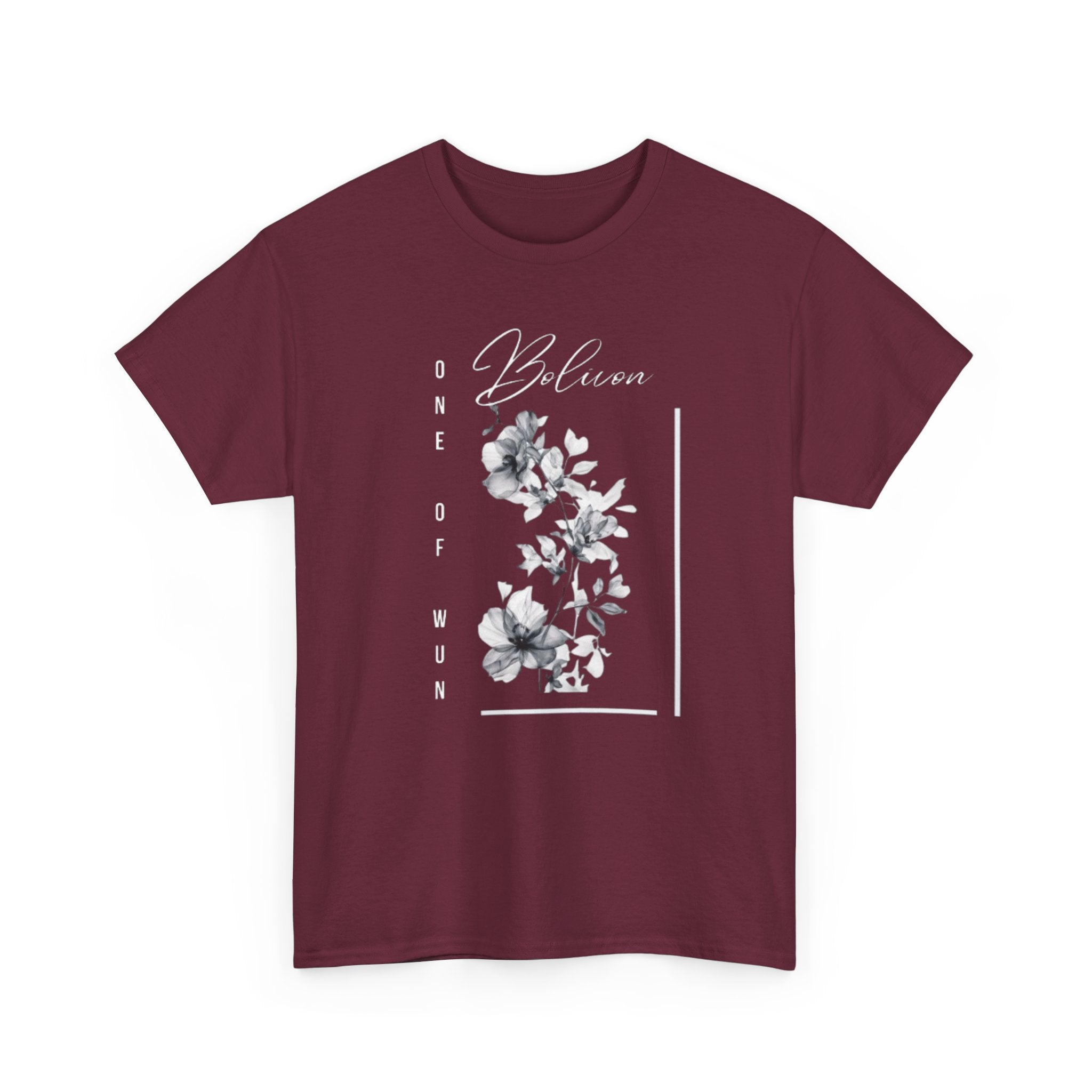 Bolivon Exclusive Floral Serenity Tee — Monochrome Botanical Graphic T-Shirt | Premium Streetwear