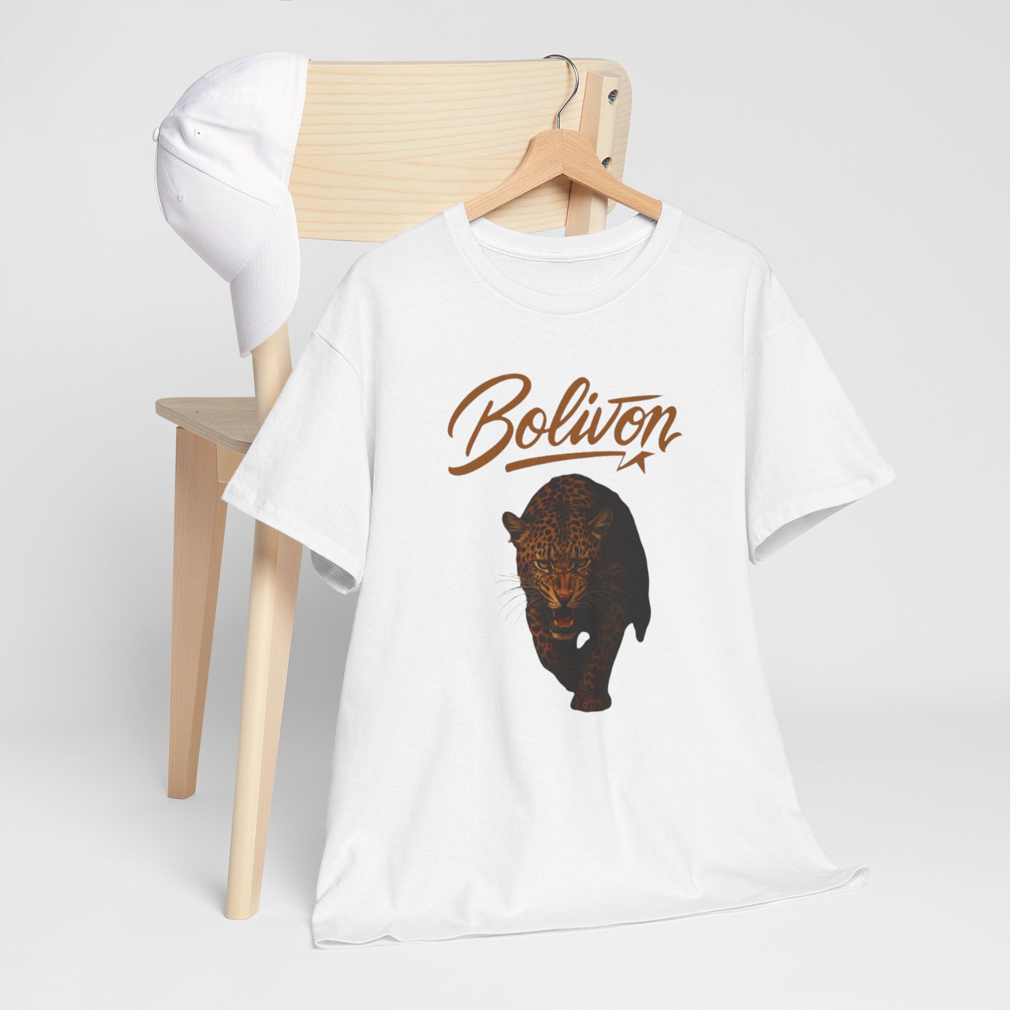 Bolivon Leopard Graphic Tee — Vintage Script Nature T-Shirt | Premium Streetwear