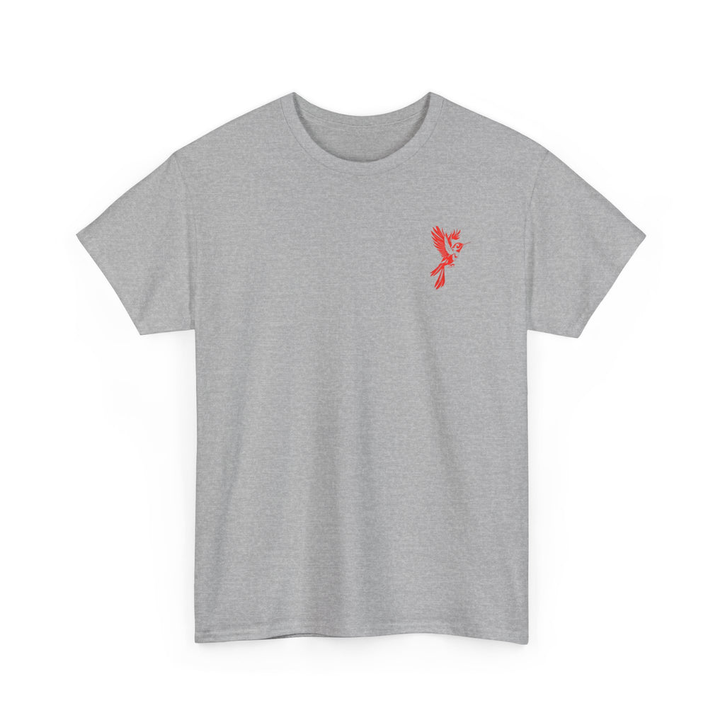 Ascend Red Dove T-Shirt — Minimal Chest Logo & Bold Back Print | Premium Streetwear