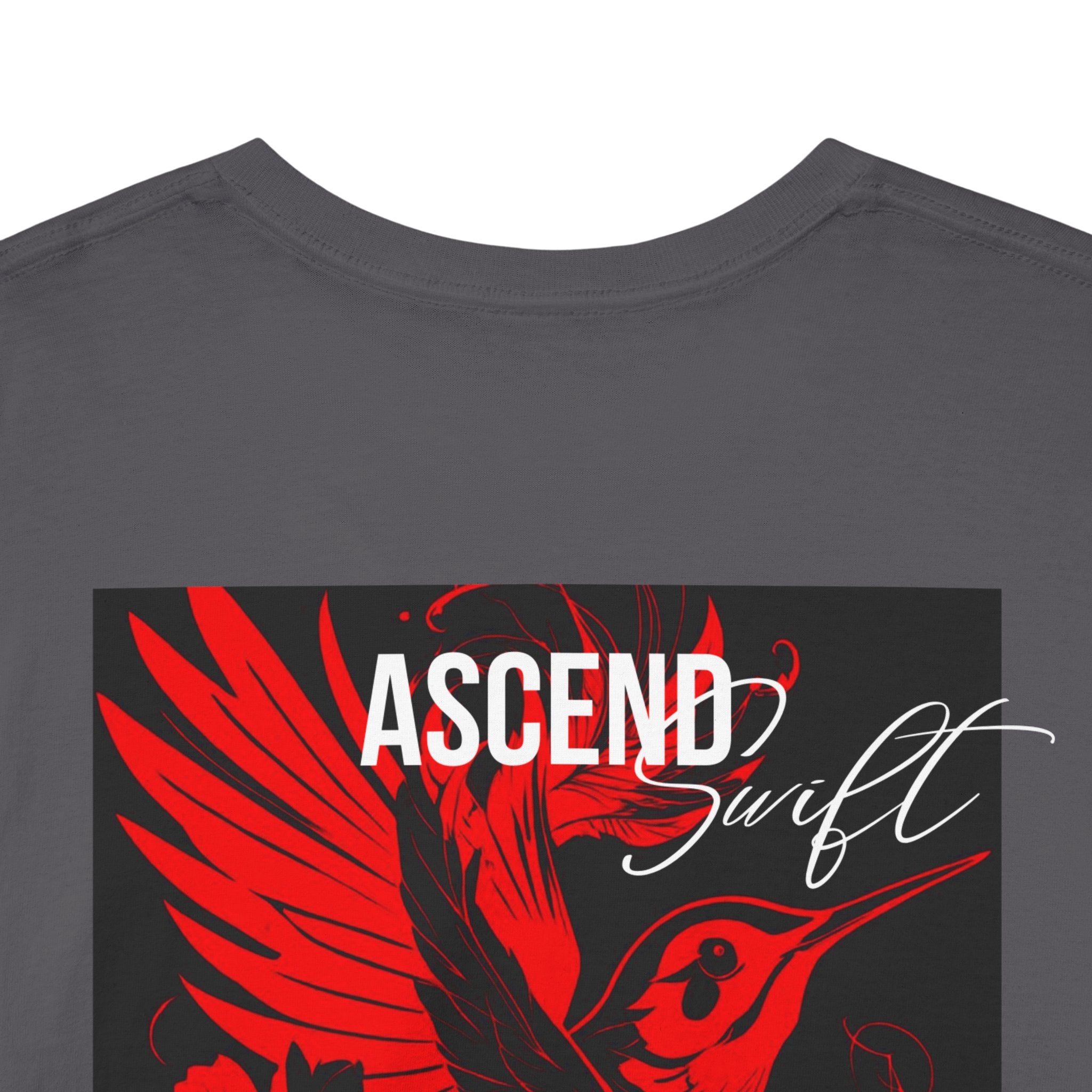 Ascend Red Dove T-Shirt — Minimal Chest Logo & Bold Back Print | Premium Streetwear