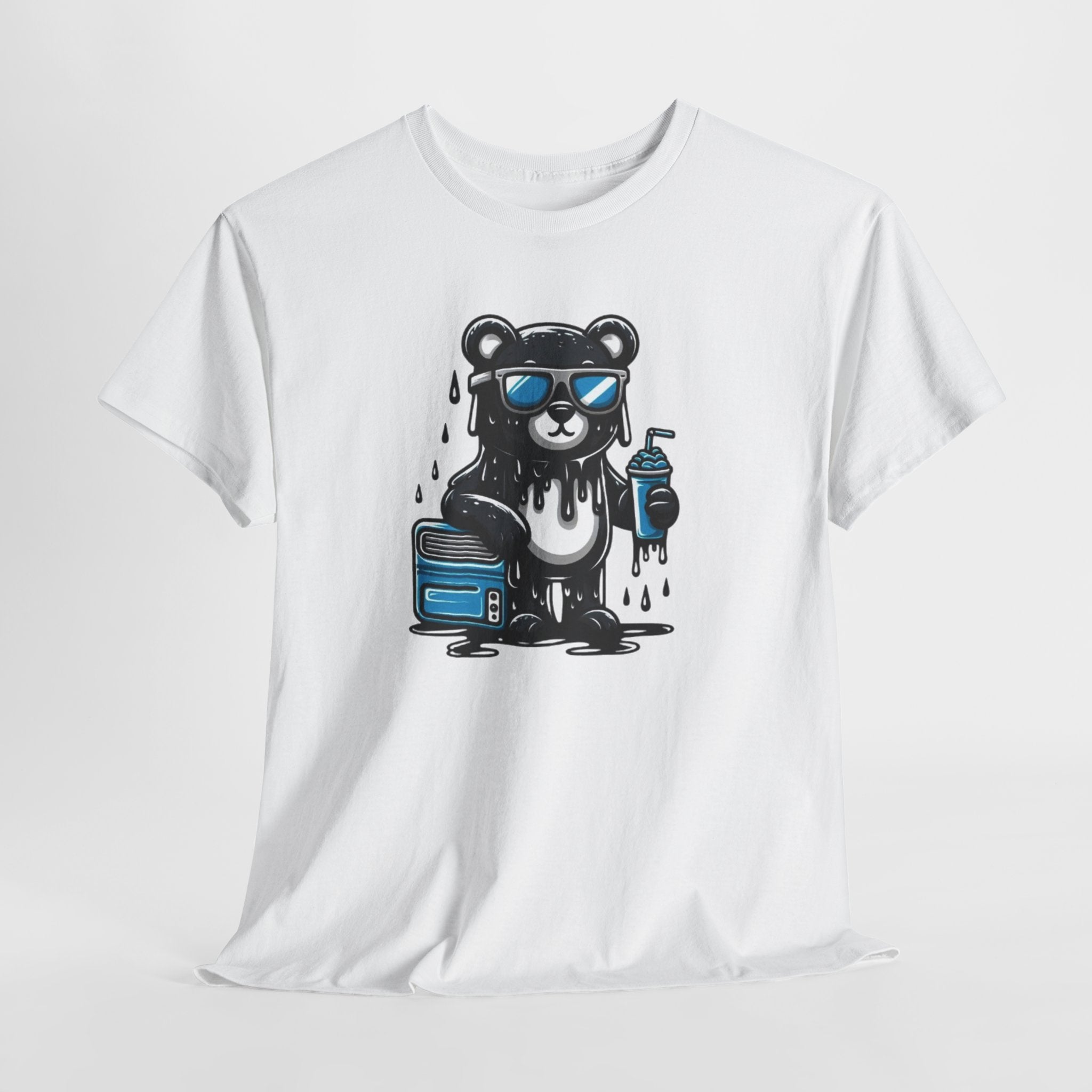 Cool Drip Bear Sunglasses Panda Graphic Tee - Paint Can Streetwear - Bolivon Studios