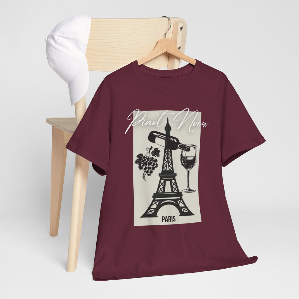 Paris Wine Tee — "Pinot Noir" Eiffel Tower Wine Glass T-Shirt | Premium Streetwear