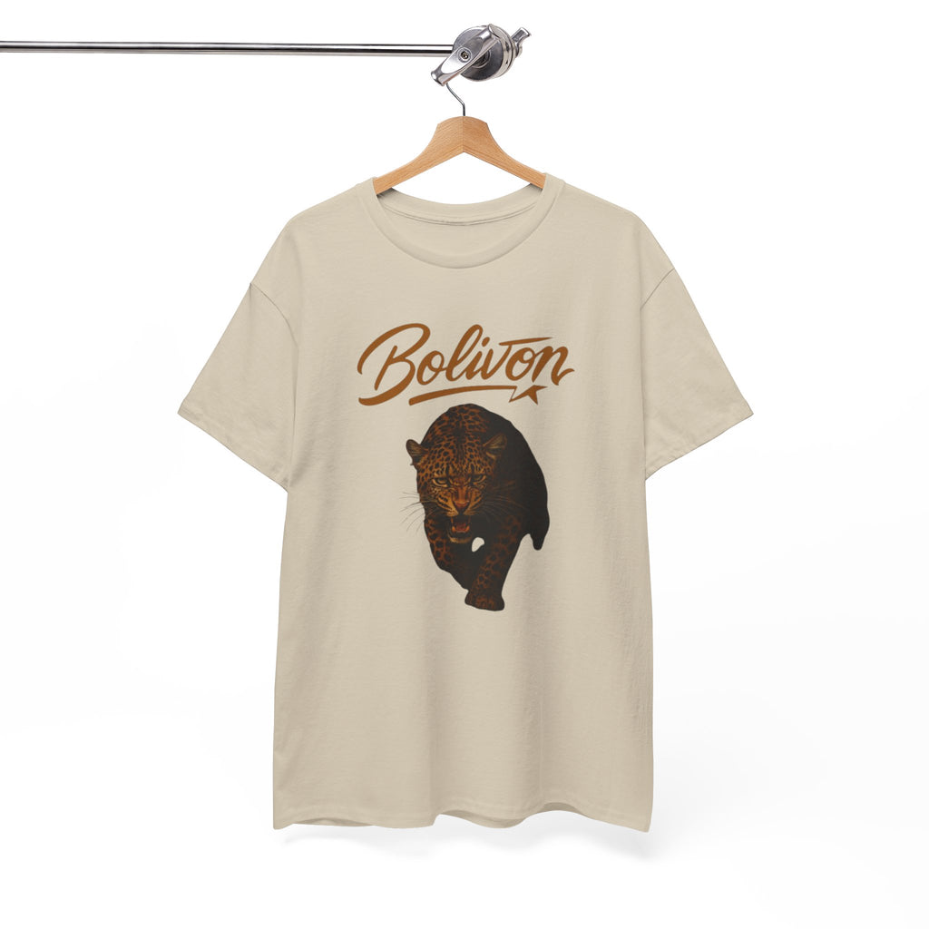 Bolivon Leopard Graphic Tee — Vintage Script Nature T-Shirt | Premium Streetwear
