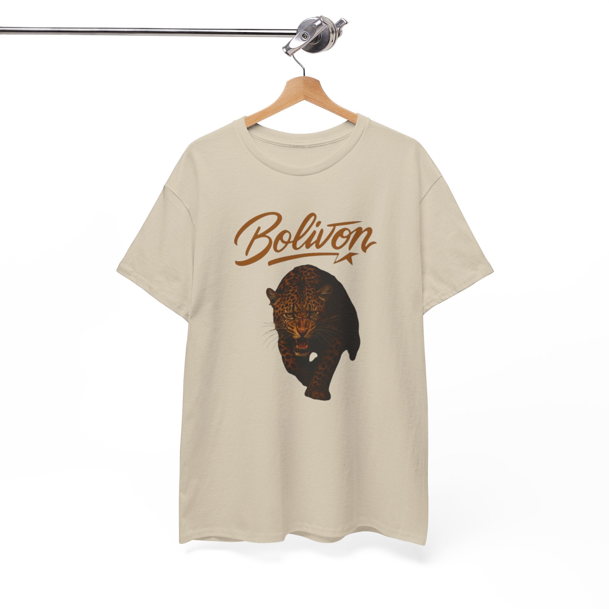 Bolivon Leopard Graphic Tee — Vintage Script Nature T-Shirt | Premium Streetwear