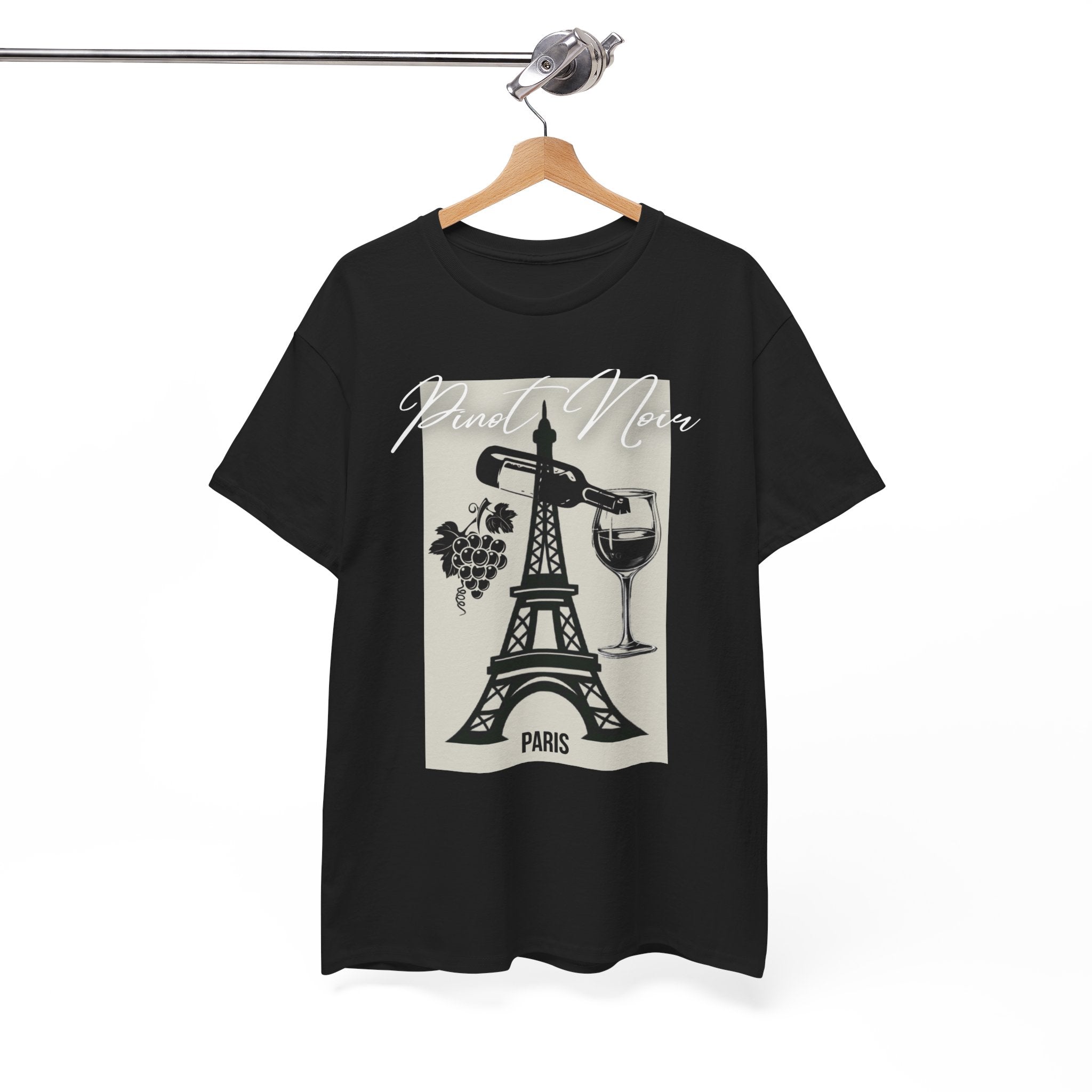 Paris Wine Tee — "Pinot Noir" Eiffel Tower Wine Glass T-Shirt | Premium Streetwear