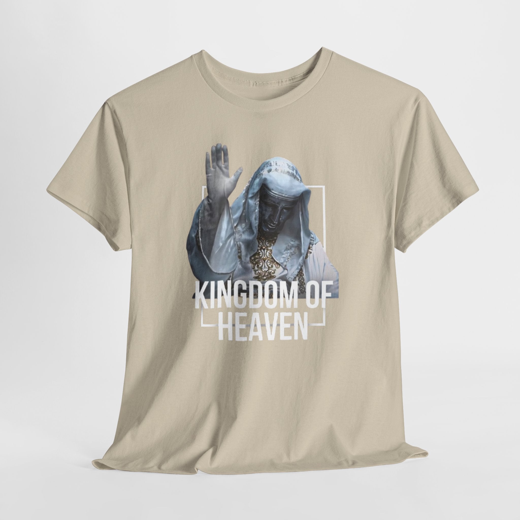 King Baldwin Graphic Tee — Kingdom of Heaven Religious Statue Design | Premium Streetwear