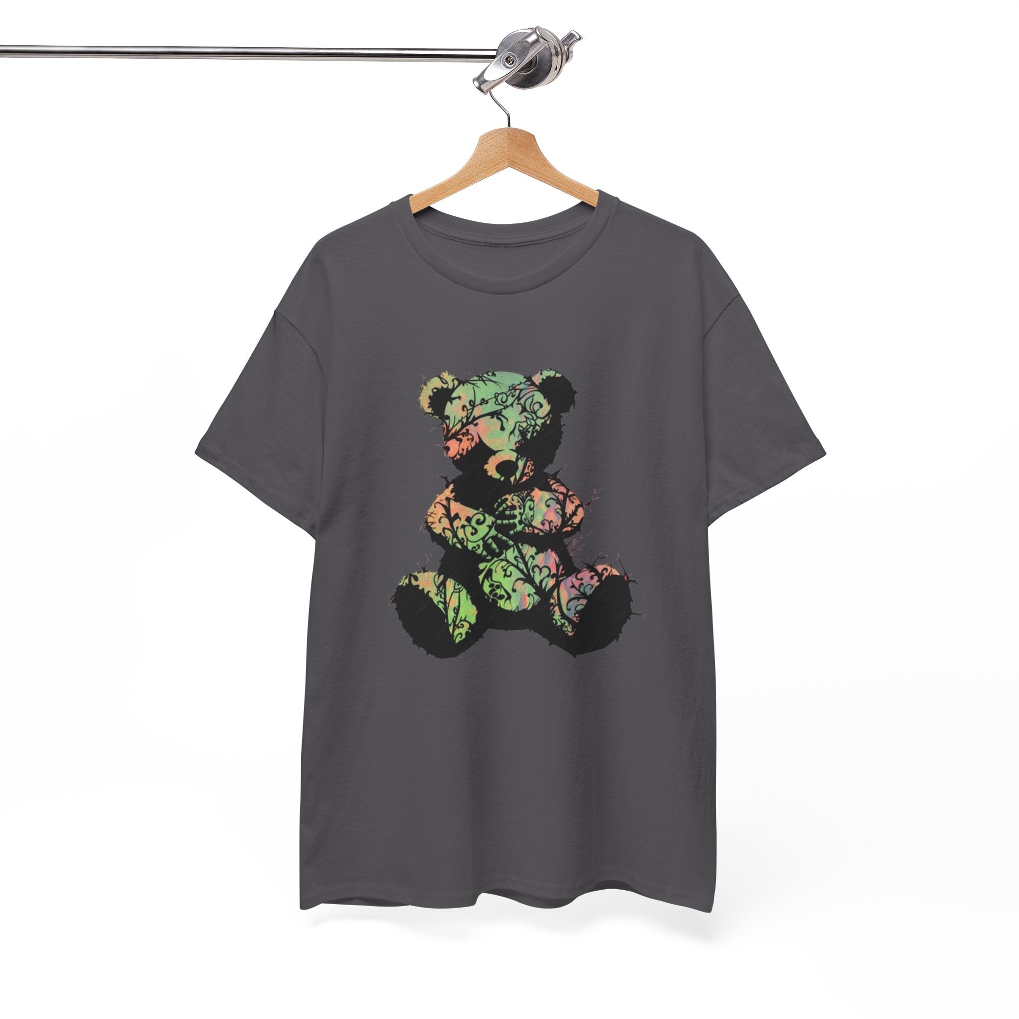Teddy Bear Graphic Tee — Floral Patchwork Plush Design | Premium Streetwear