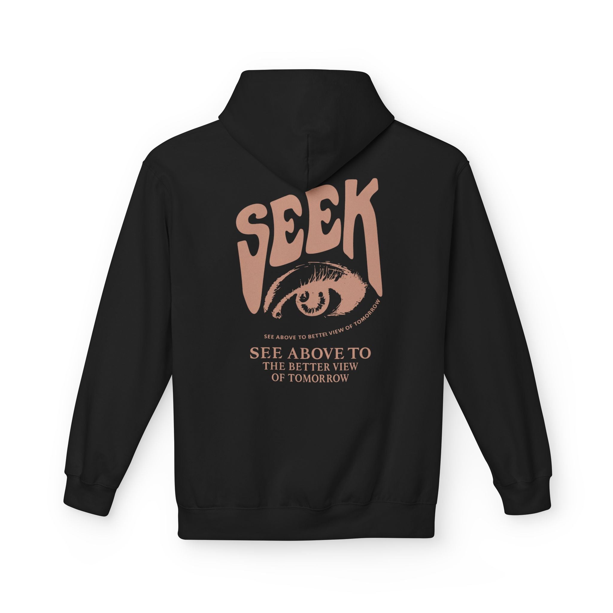 SEEK Eye Graphic Hoodie — Inspirational Vision Fleece Pullover | Premium Streetwear