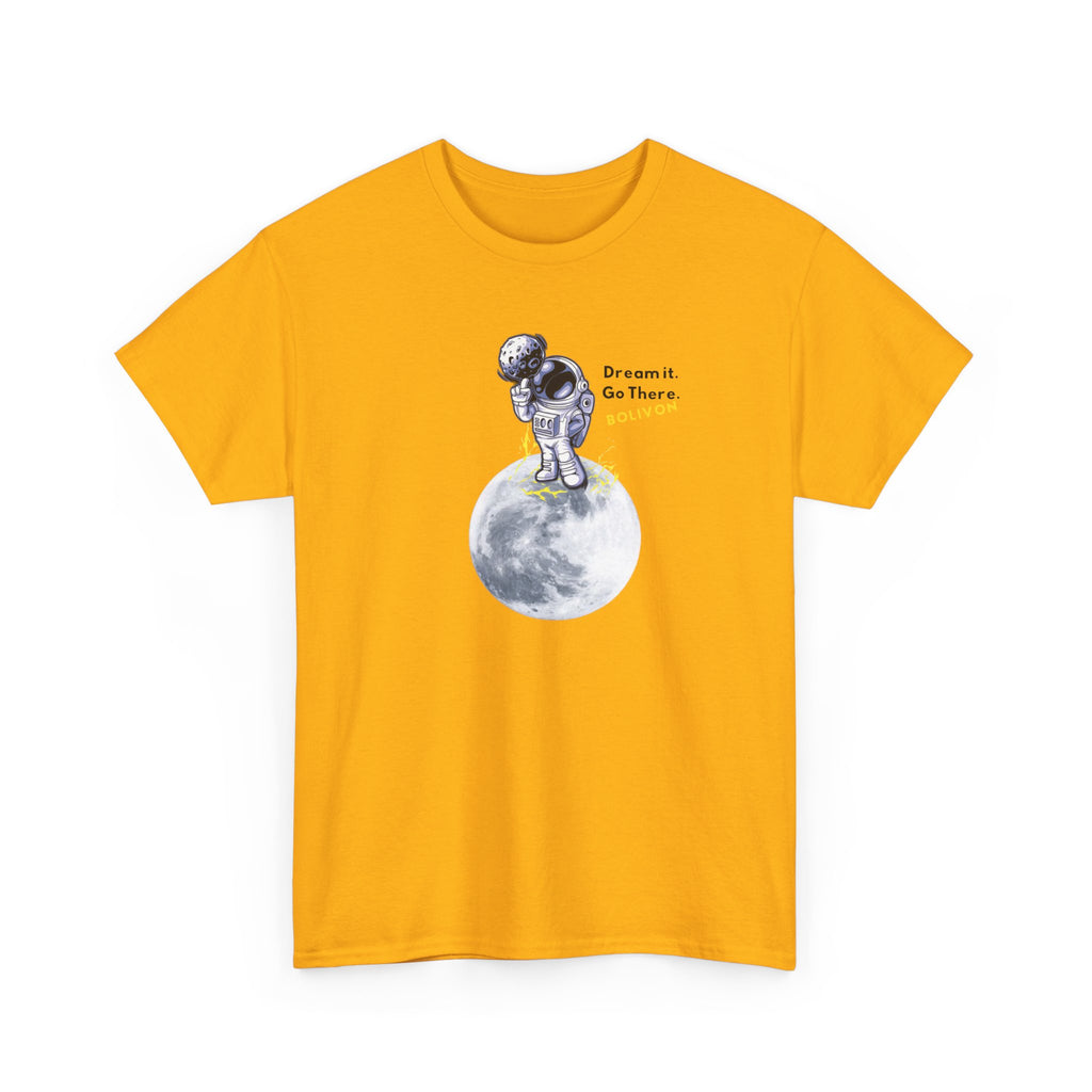 Astronaut on Moon T-Shirt — 'Dream it. Go there.' Space Graphic Tee | Premium Streetwear