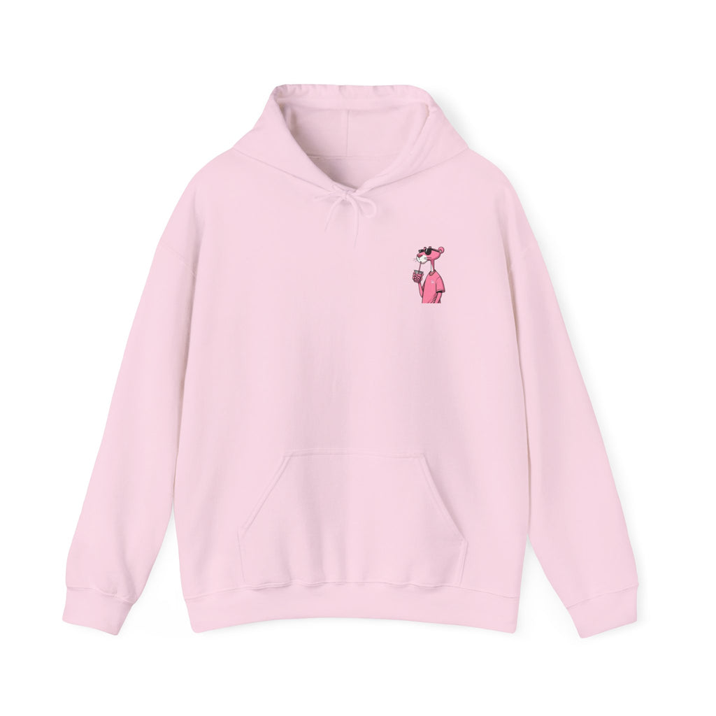 Pink Panther Minimal Chest Hoodie — Cute Retro Cartoon Pullover Streetwear Style