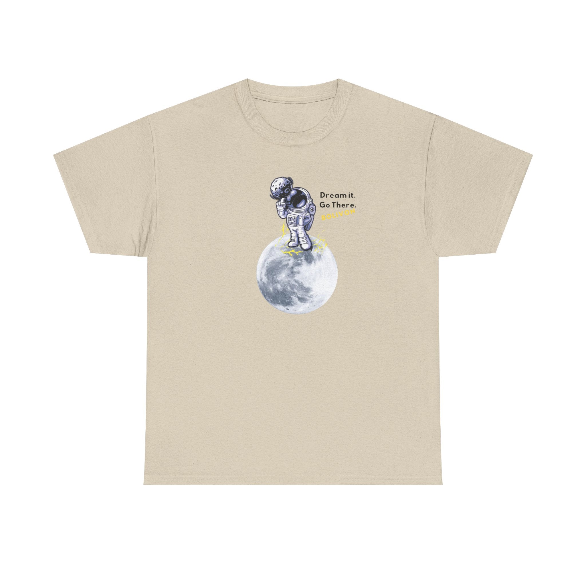 Astronaut on Moon T-Shirt — 'Dream it. Go there.' Space Graphic Tee | Premium Streetwear