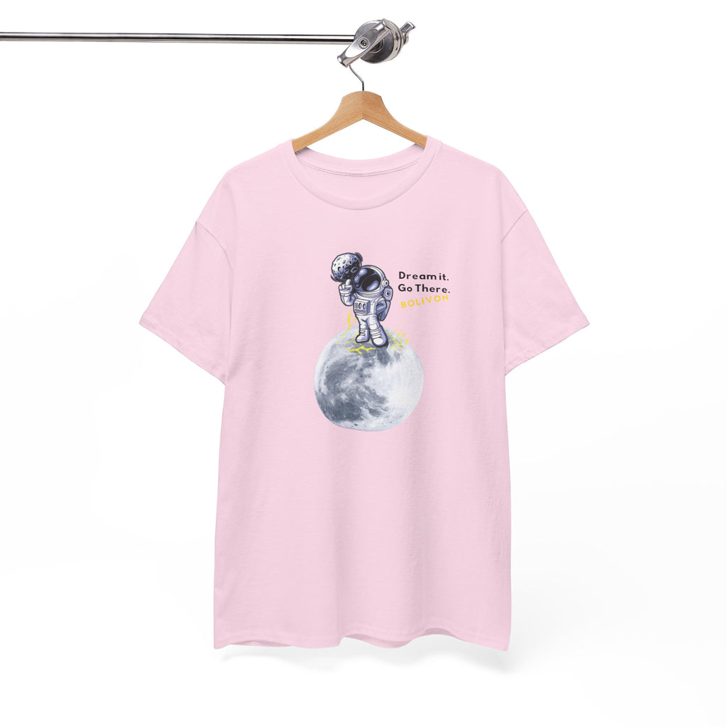 Astronaut on Moon T-Shirt — 'Dream it. Go there.' Space Graphic Tee | Premium Streetwear