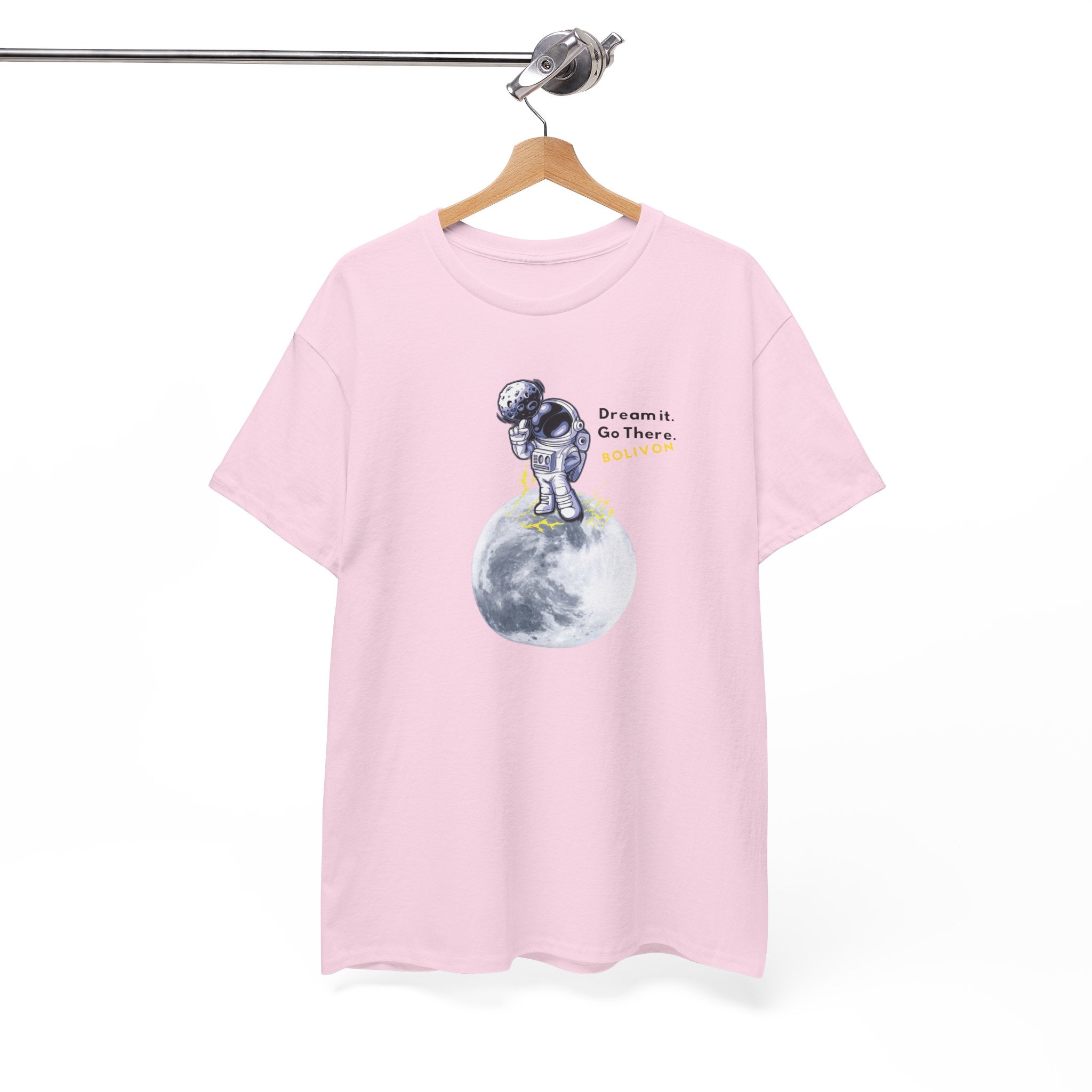 Astronaut on Moon T-Shirt — 'Dream it. Go there.' Space Graphic Tee | Premium Streetwear