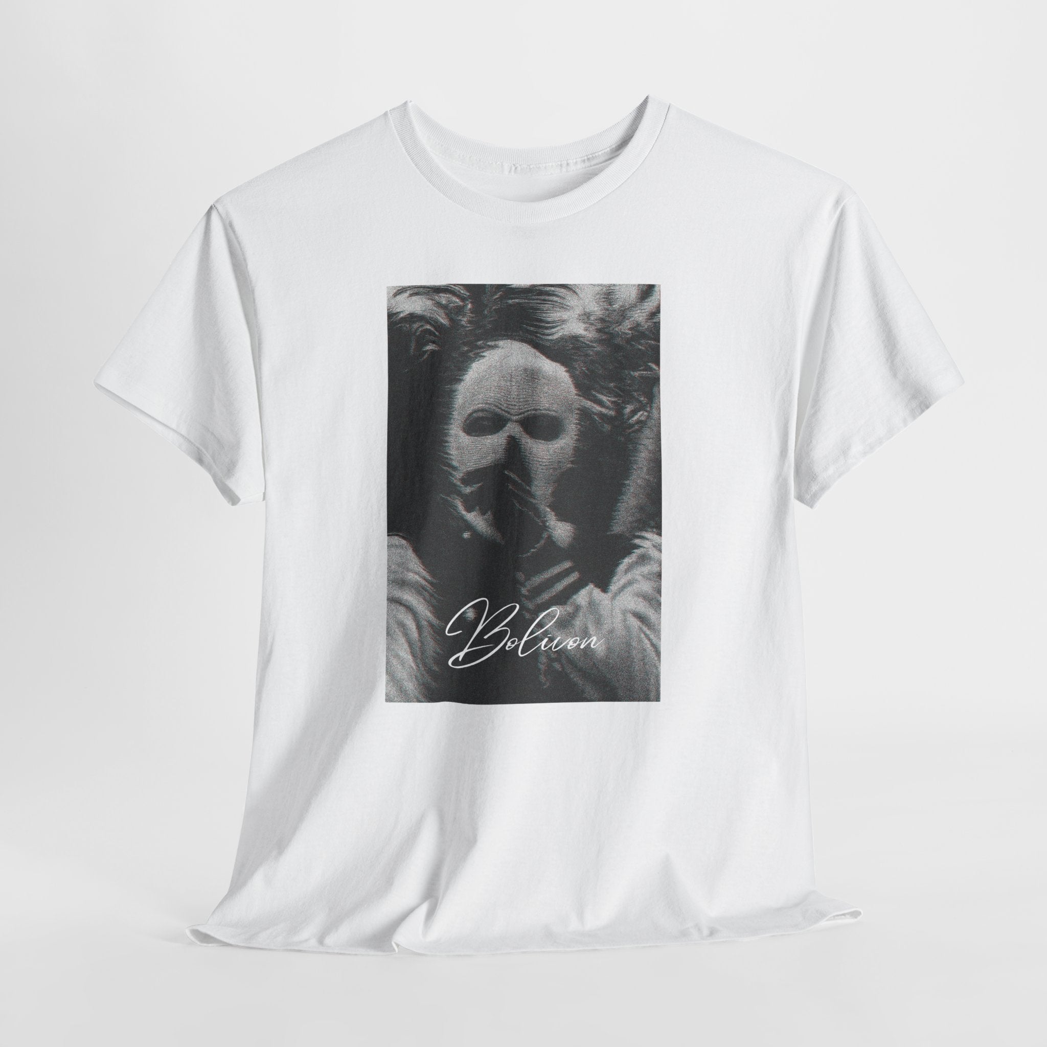 Signal Noise Graphic Tee — Distorted Balaclava Print | Premium Streetwear