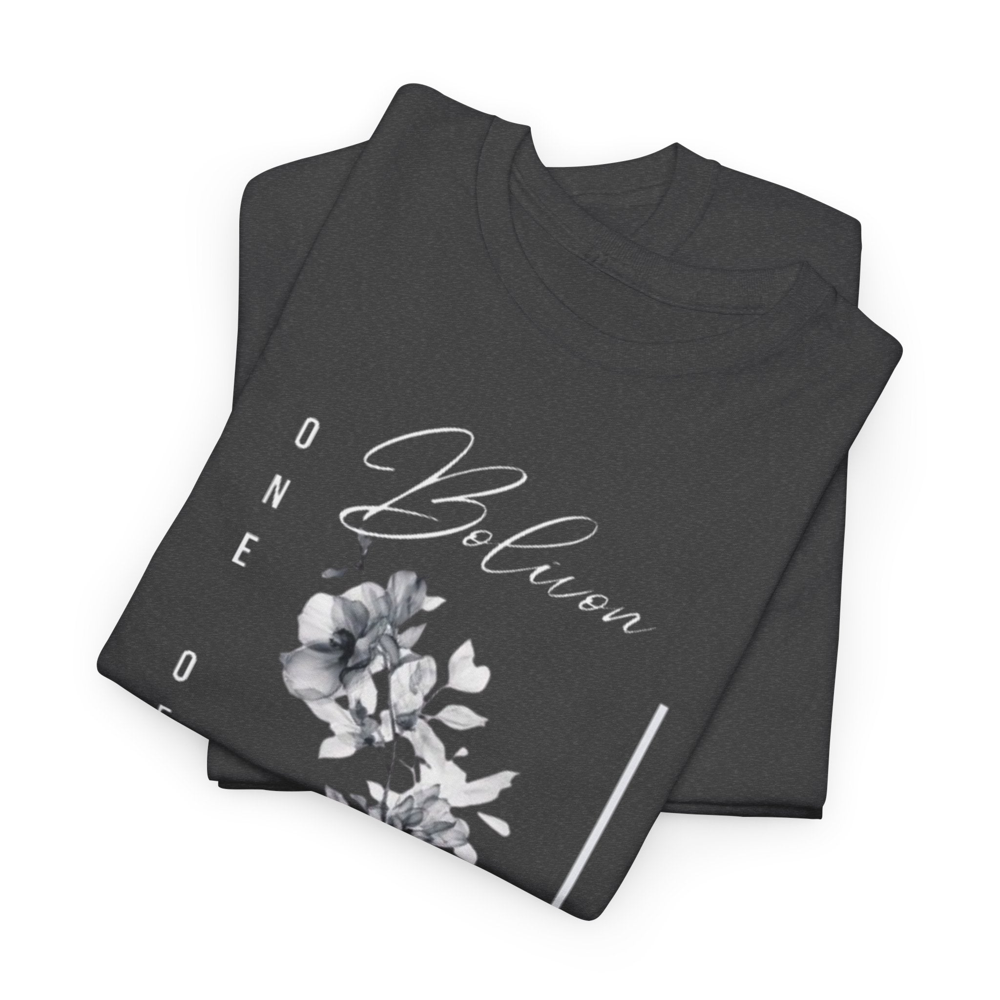 Bolivon Exclusive Floral Serenity Tee — Monochrome Botanical Graphic T-Shirt | Premium Streetwear